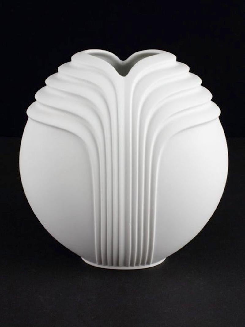 An amazing Mid-Century Modern studio art bisque porcelain vase made in Germany, by Uta Feyl for Rosenthal, circa 1970s. Vase is in very good condition with no chips, cracks, or flea bites. Signed with manufactory mark.