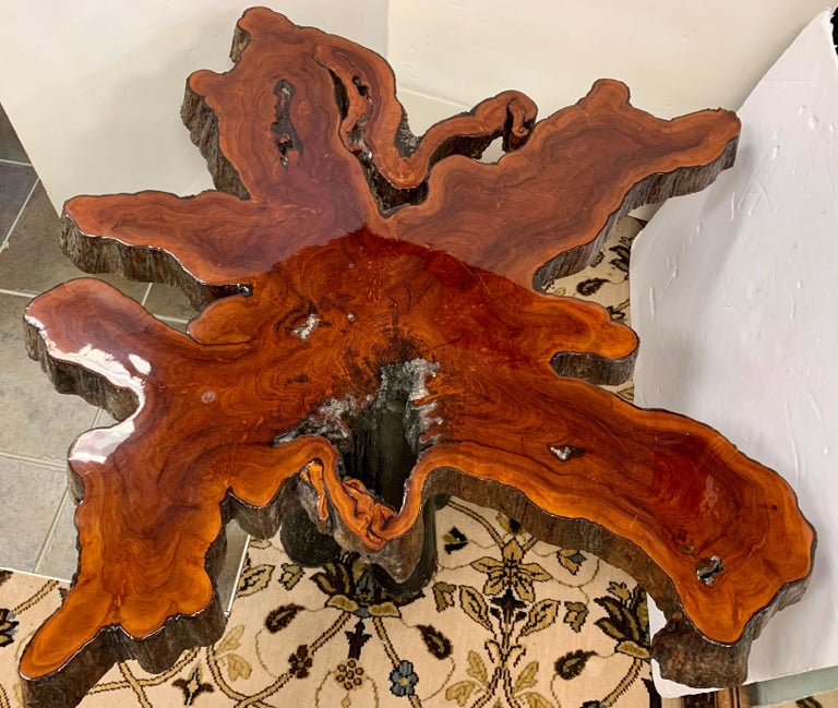 Midcentury Modern Vintage Live Edge Organic Wood Tree Slab Cocktail ...
