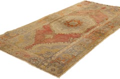 Midcentury Modern Vintage Turkish Oushak Rug
