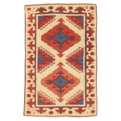 Tapis turc Oushak vintage moderne du milieu du siècle dernier