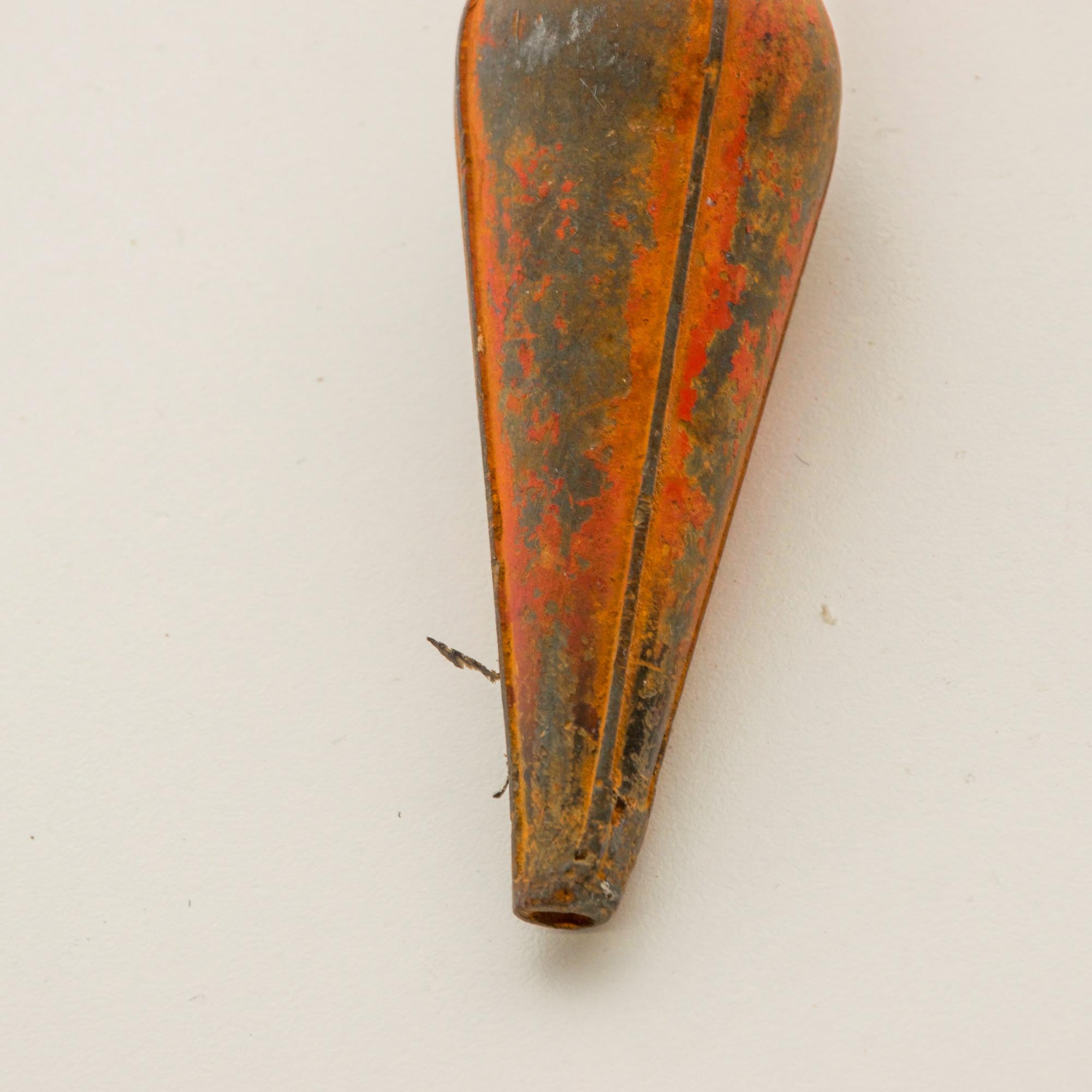 Milieu du XXe siècle 1950s Vintage Weight Plumb Bob Tool Level Iron & Wood en vente