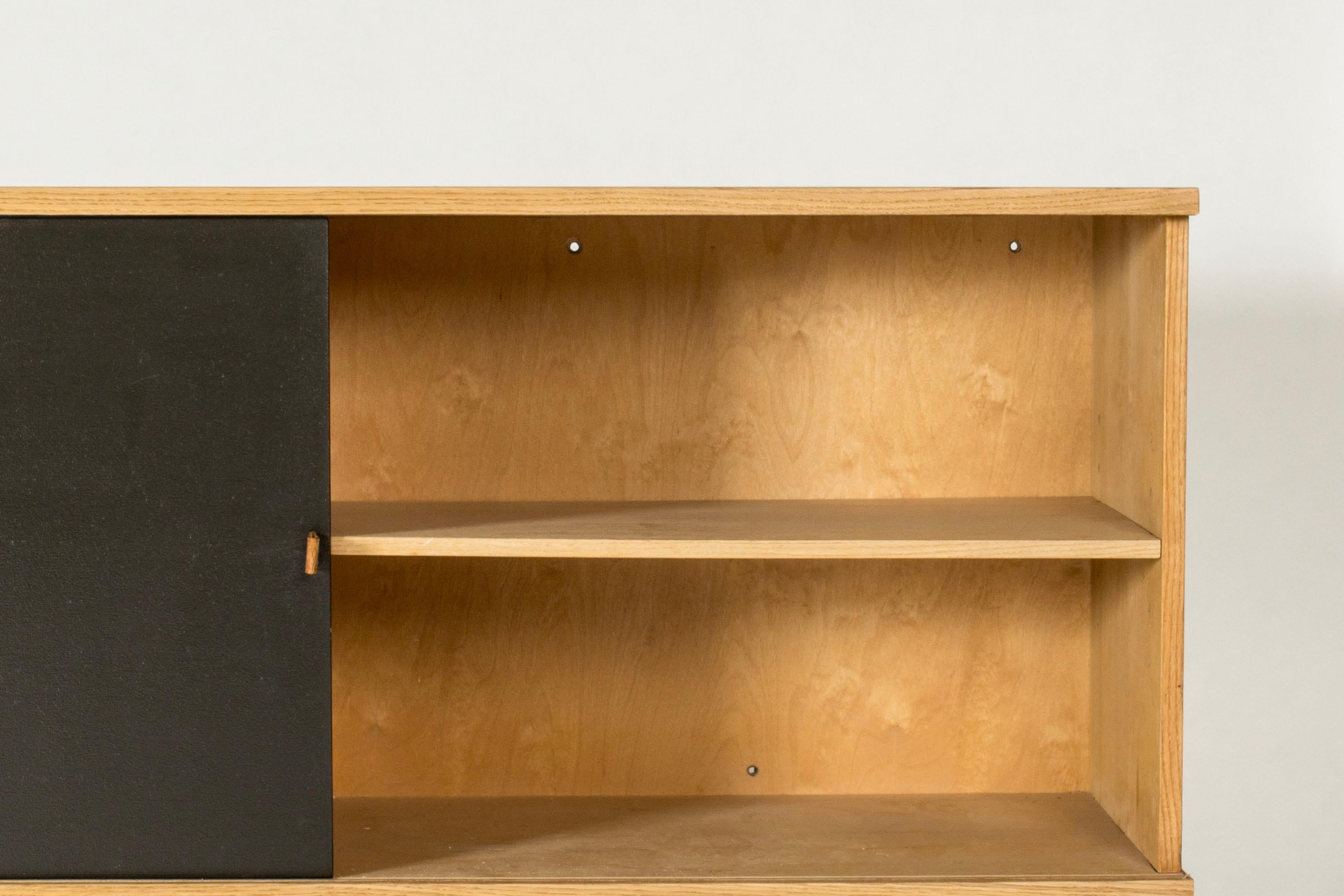 Leather Midcentury Modern Wall Mounted Sideboard, Harbo Sølvsten, Denmark, 1960s For Sale
