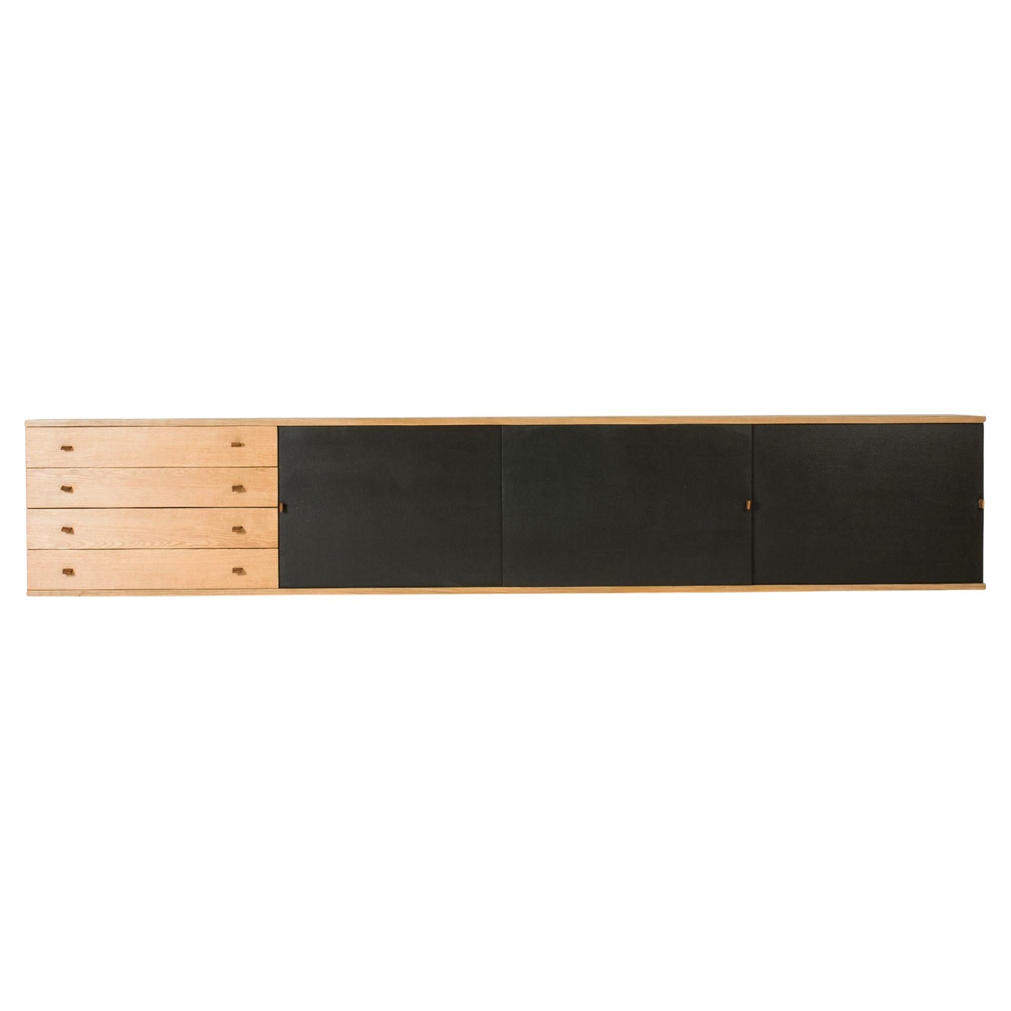 Midcentury Modern Wall Mounted Sideboard, Harbo Sølvsten, Denmark, 1960s