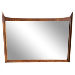 Retro Mid-Century Modern Walnut Frame Mirror Very Beautiful Design