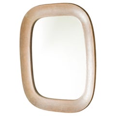 Midcentury Modern Washed Oak Wall Mirror, Sweden, 1950s