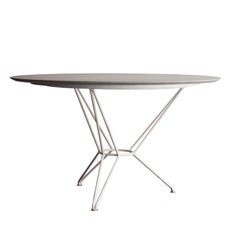 Mid-Century Modern White Grey Granite Iron Circular Table, Italy, 1960