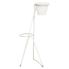 MidCentury Modern White Metal French Plant Stand in the Style of Mathieu Matégot