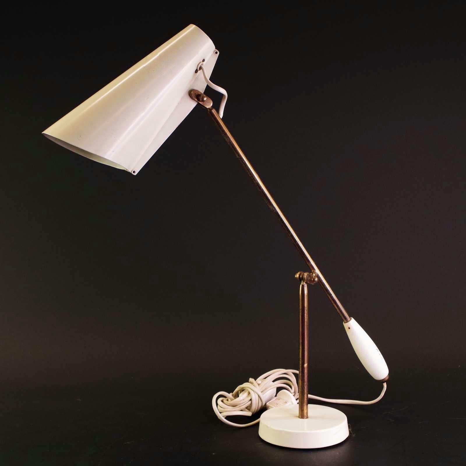 Midcentury Modern White Table Lamp 