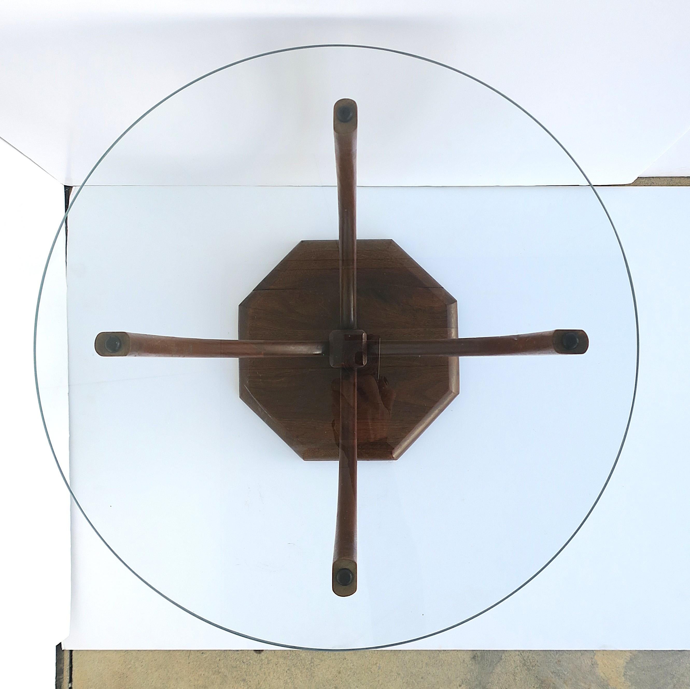 Midcentury Modern Wood and Glass Side Table For Sale 3