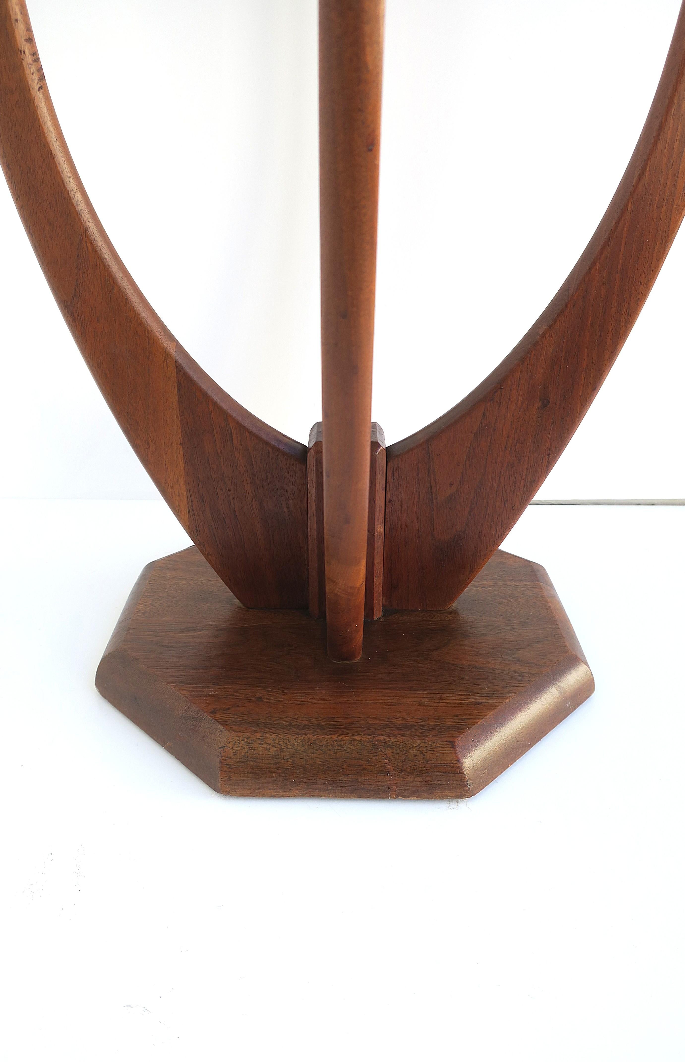 Midcentury Modern Wood and Glass Side Table For Sale 4