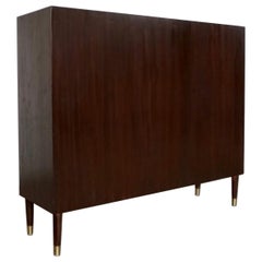 Midcentury Modern Wood & Brass Planter Box