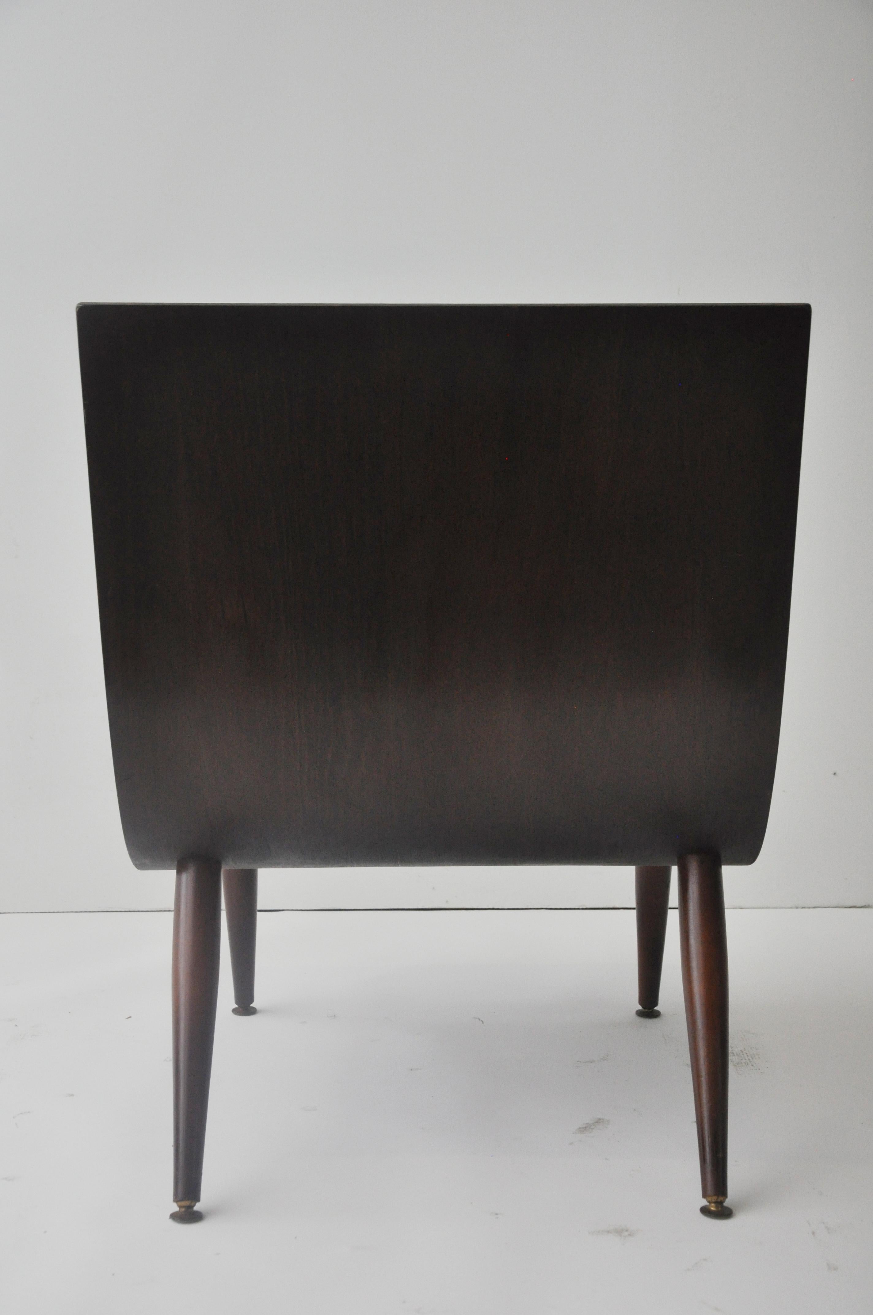 North American Mid-Century Modern Wooden Backed Scoop Chair