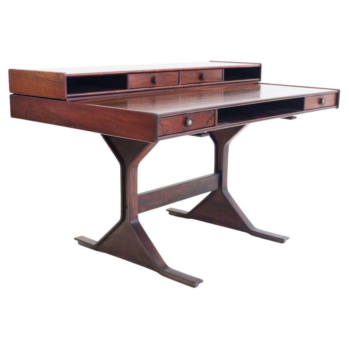 Midcentury Modern Wooden Desk by Gianfranco Frattini for Bernini