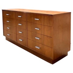 Midcentury Modernage Walnut 12 Drawer Standard Dresser