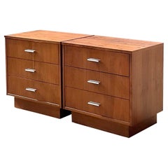 Midcentury Modernage Walnut Nightstands, a Pair