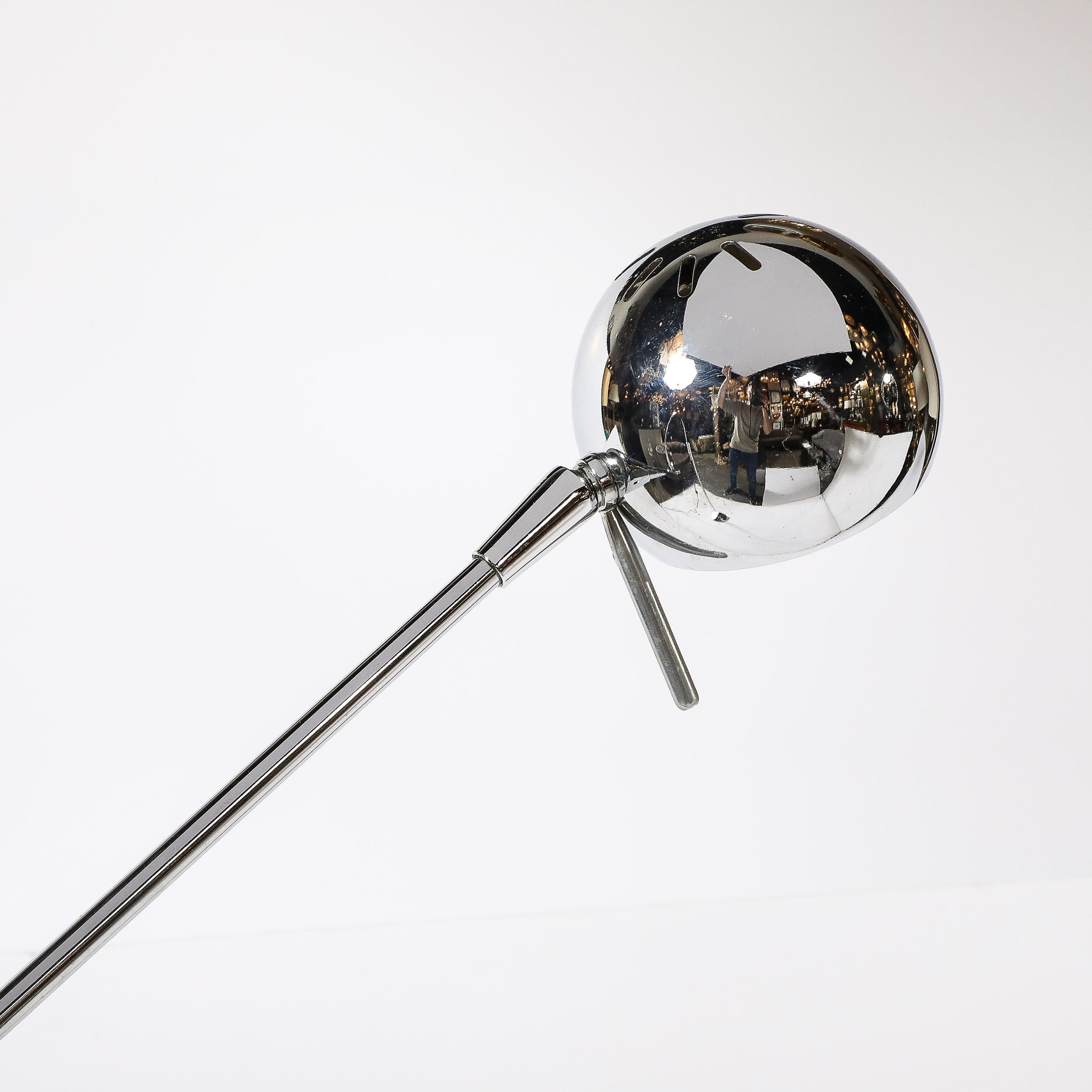 Modernistische verchromte Mid-Century-Stehlampe „Orbiter“ mit Gelenk von Robert Sonneman im Angebot 10