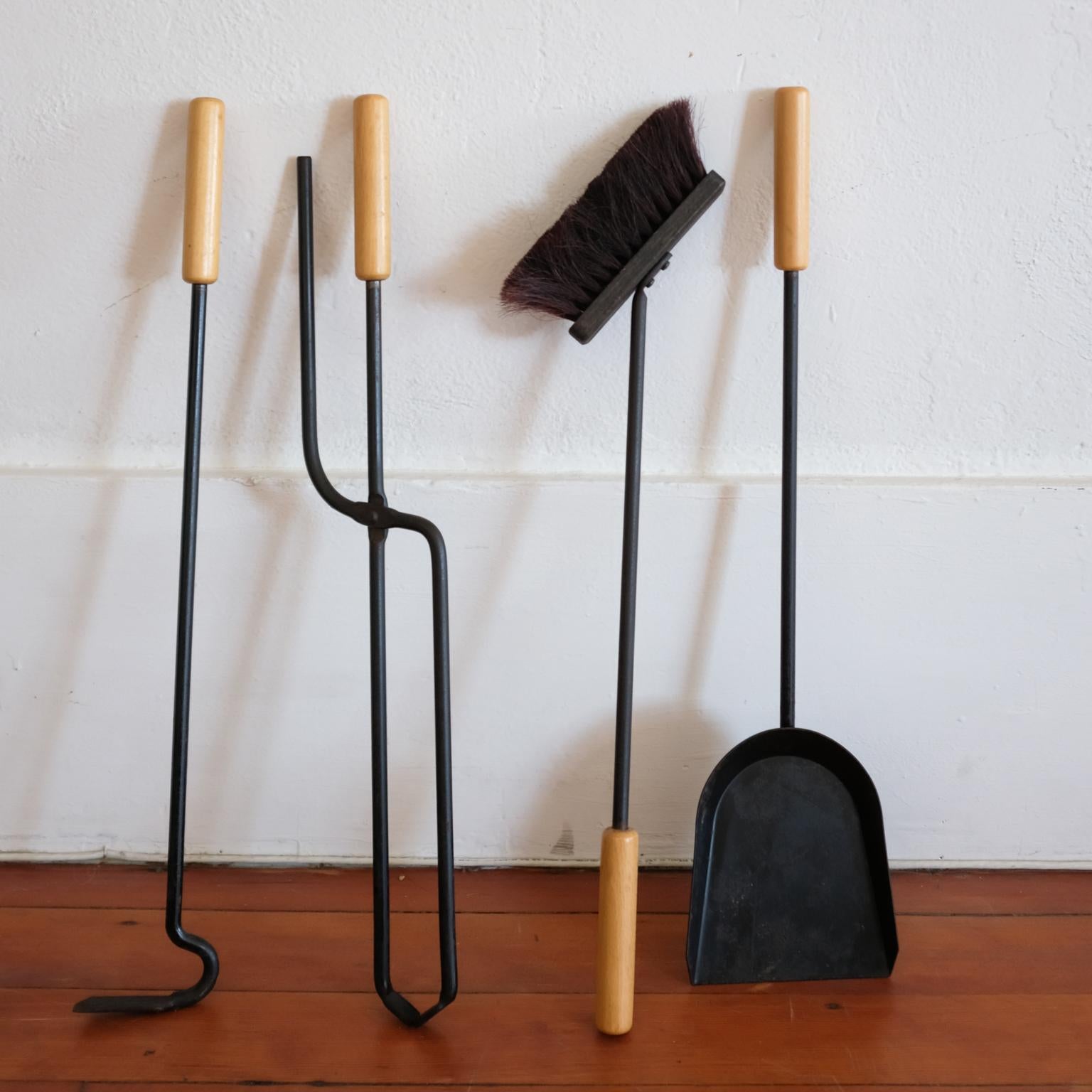 Mid-20th Century Midcentury Modernist Fireplace Tools, 1960s For Sale