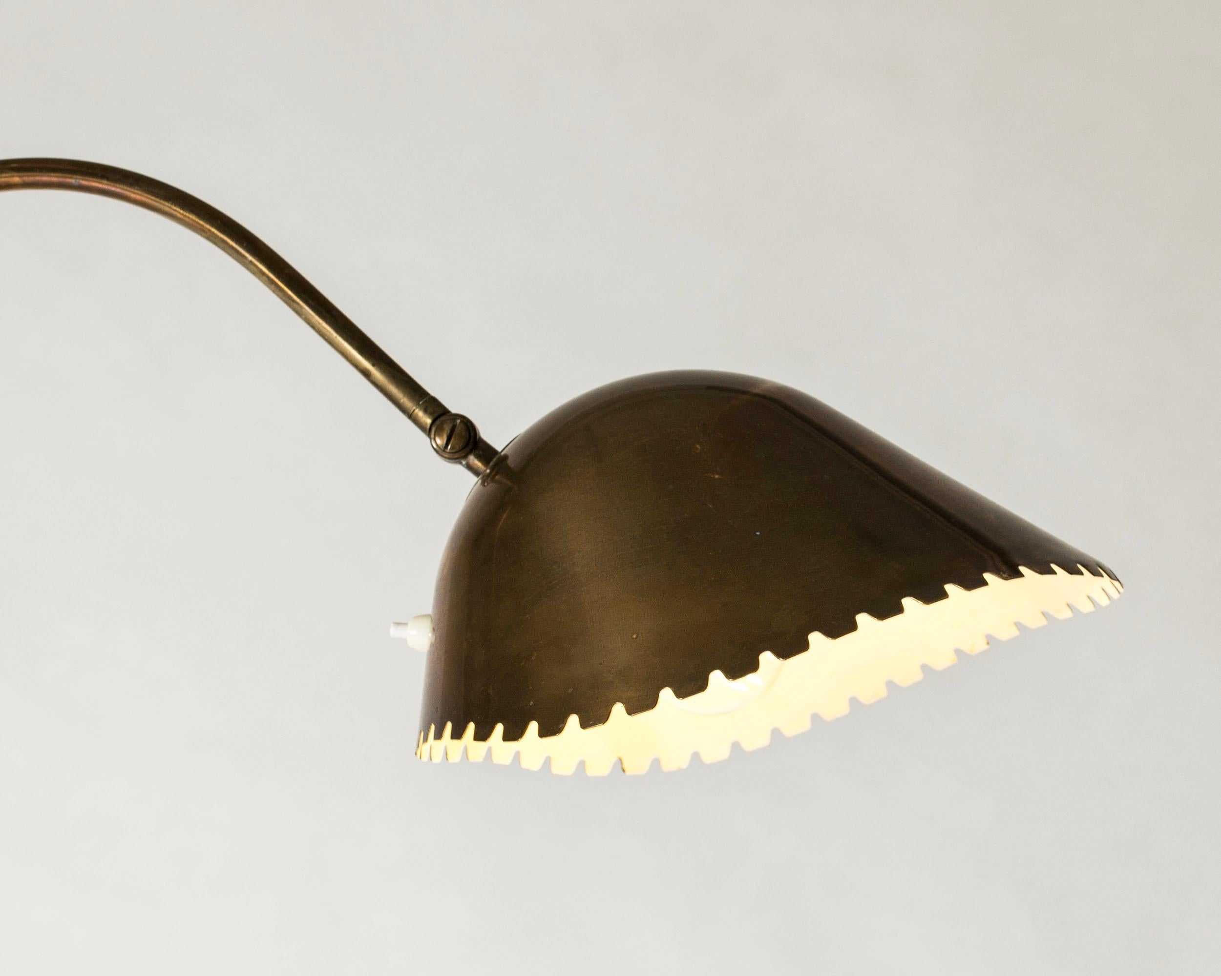 Ottone Midcentury Modernist Floor Lamp from ASEA, Sweden, 1930s in vendita