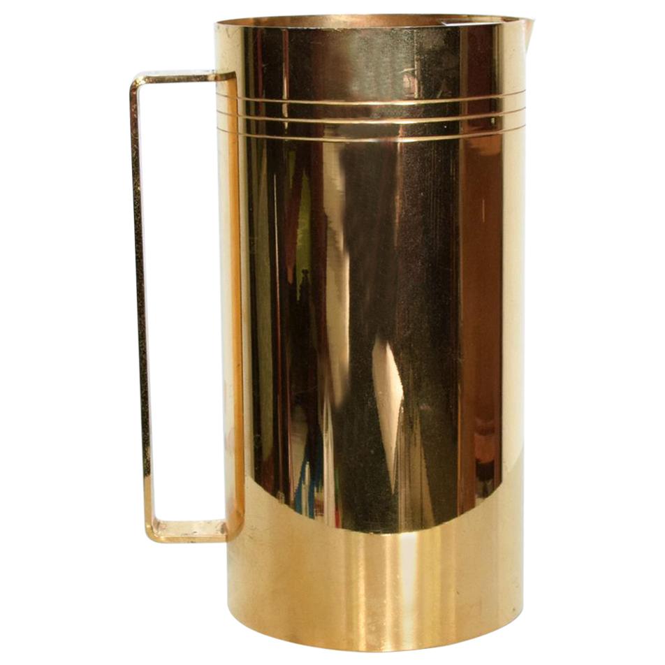 Midcentury Modernist Gold-Plated Pitcher 24-Karat-GP, Parzinger Era