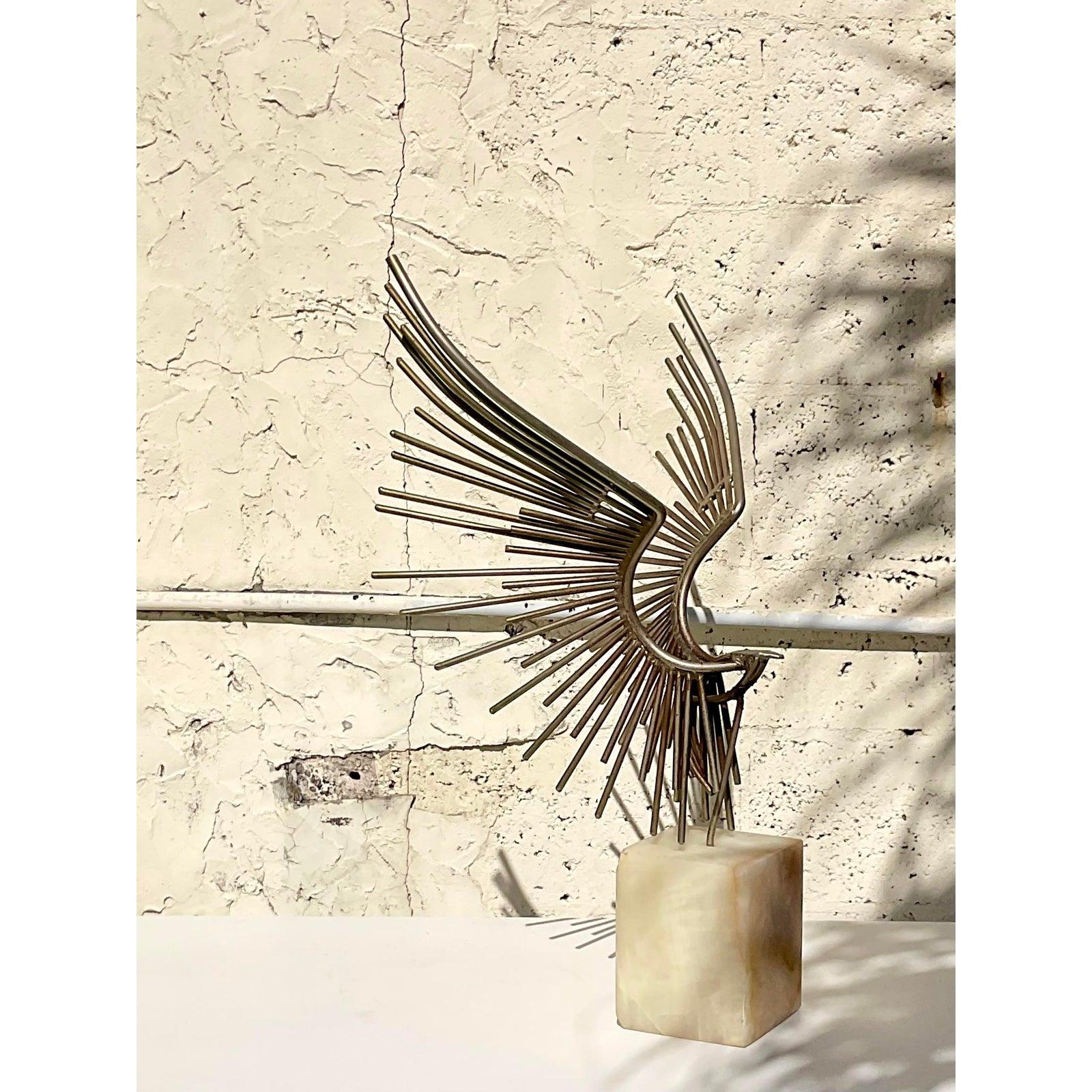 North American Mid-Century Modernist Metal Bird Sculpture After Jere