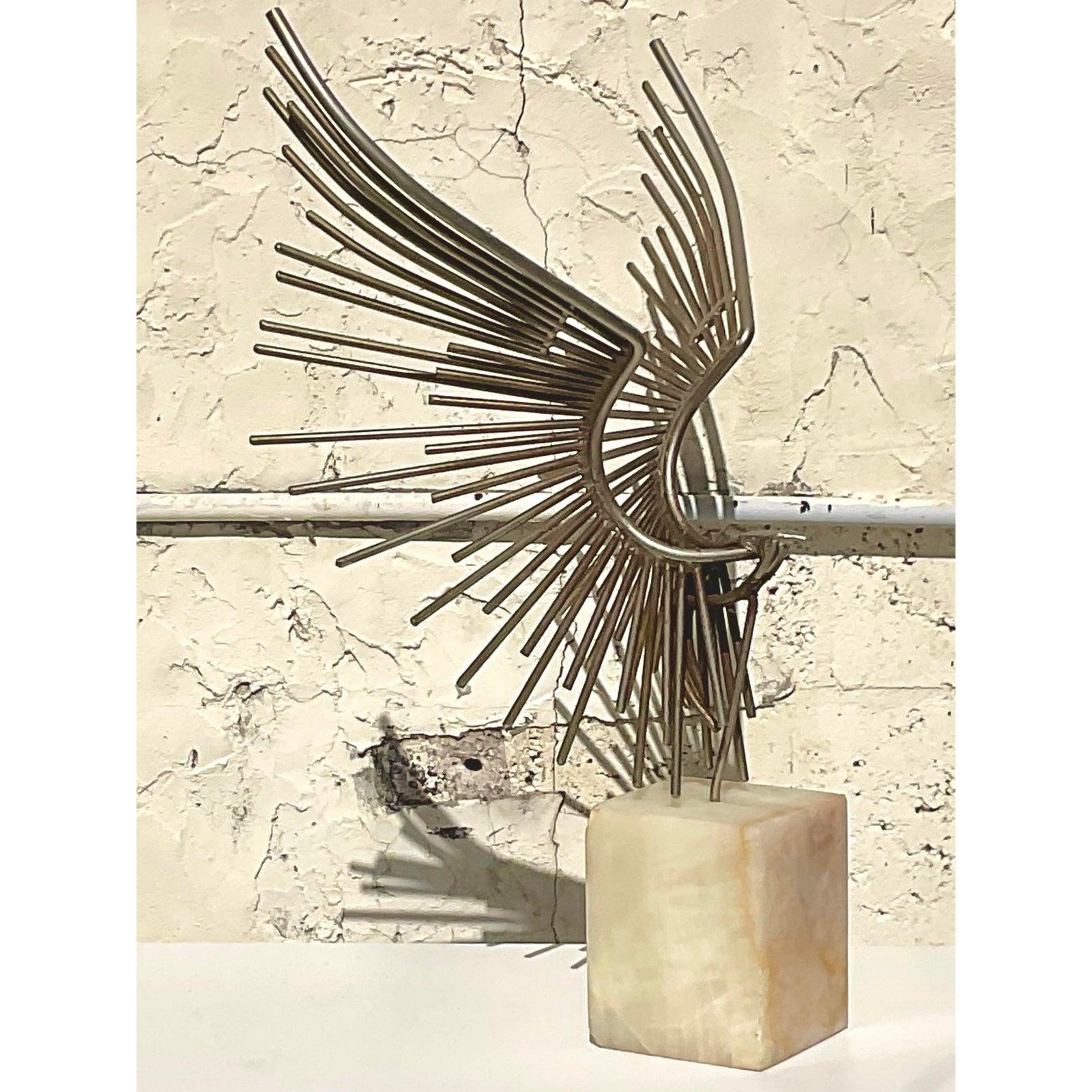 Mid-Century Modernist Metal Bird Sculpture After Jere 2