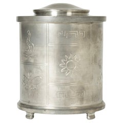 Midcentury Modernist Pewter Jar, J. L. Hultman, Sweden, 1928
