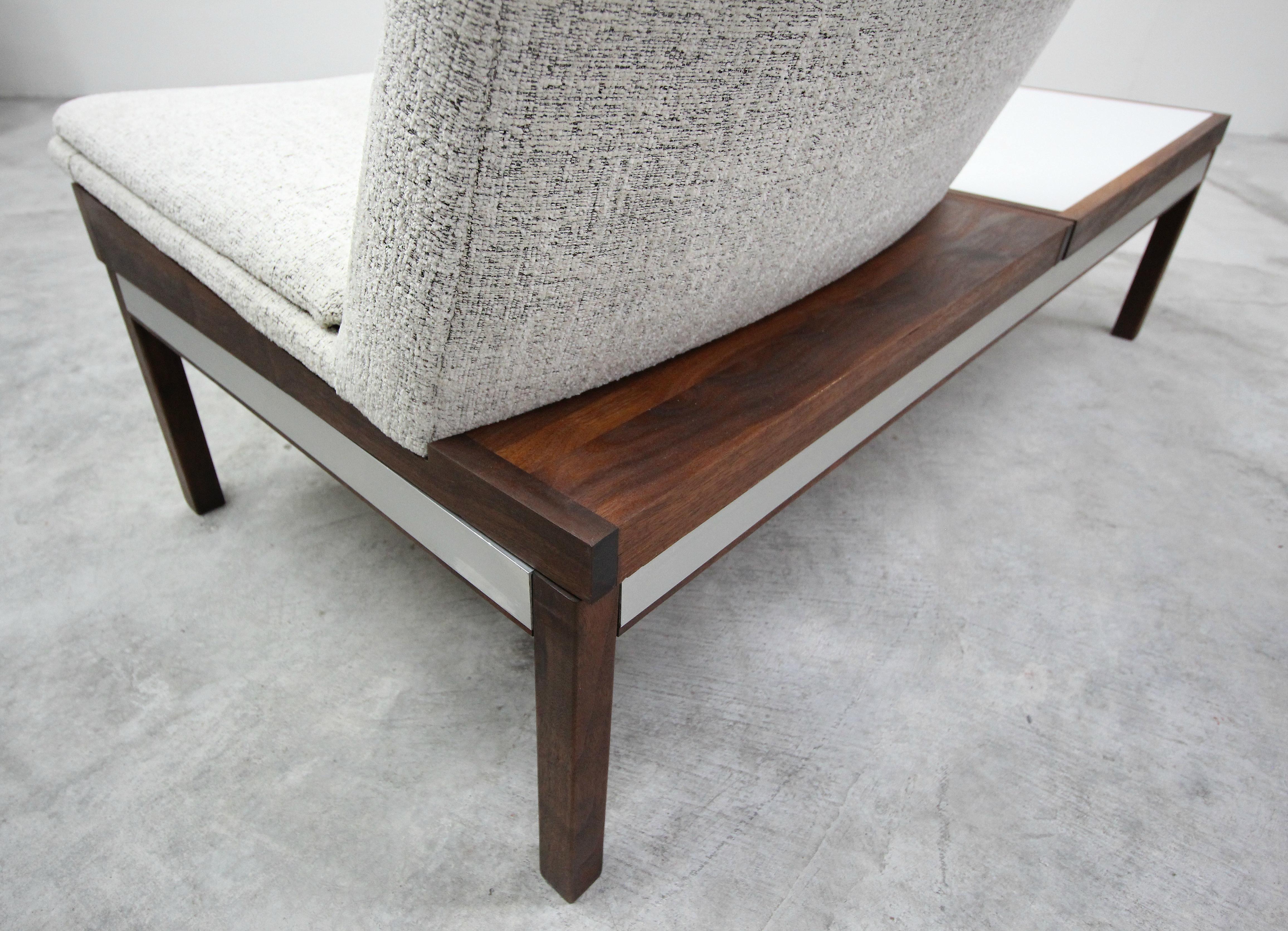 Walnut Midcentury Modular Chair and Side Table by Arthur Umanoff for Madison Furniture