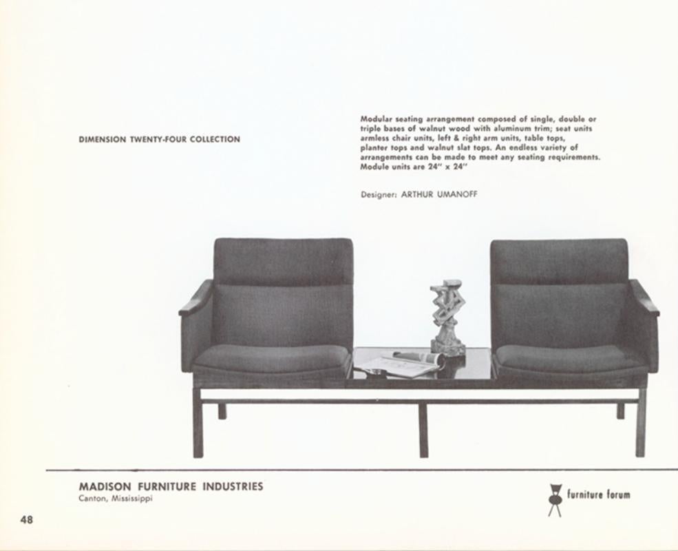 20th Century Midcentury Modular Chair and Side Table by Arthur Umanoff for Madison Furniture