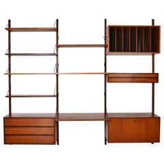 Midcentury Modular Danish Royal System Teak Office Desk Shelving by Cadovius