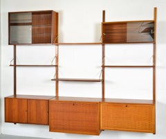Midcentury Modular Danish Royal System Teak Wall Unit Shelving by Poul Cadovius