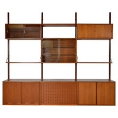 Used Midcentury Modular Danish Royal System Teak Wall Unit Shelving by Poul Cadovius