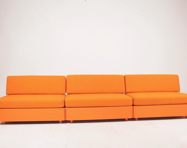 Danish Midcentury Modular Sofa and Bar Table, Designed by Verner Panton, 1970s For Sale
