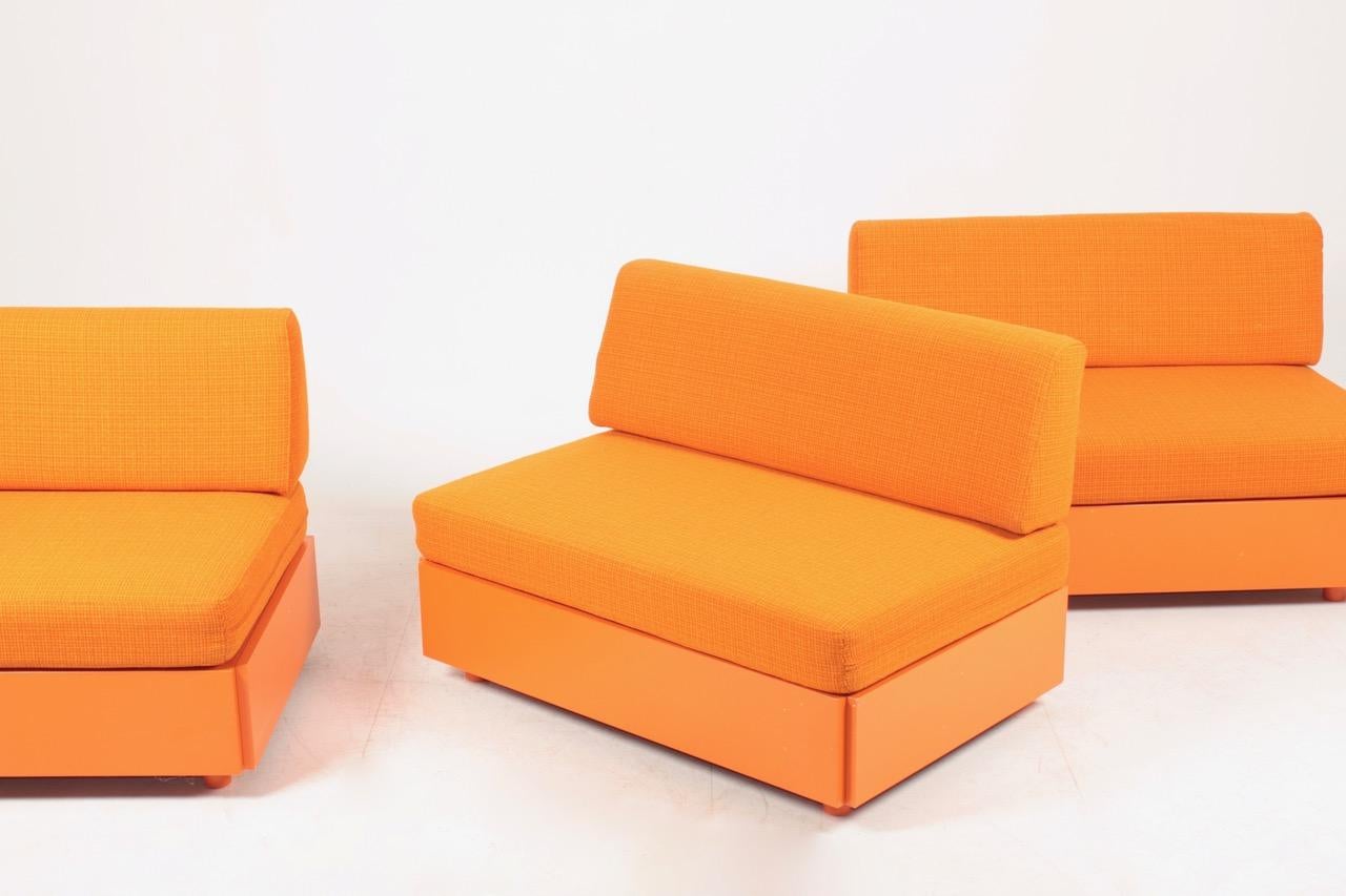 Late 20th Century Midcentury Modular Sofa and Bar Table, Designed by Verner Panton, 1970s