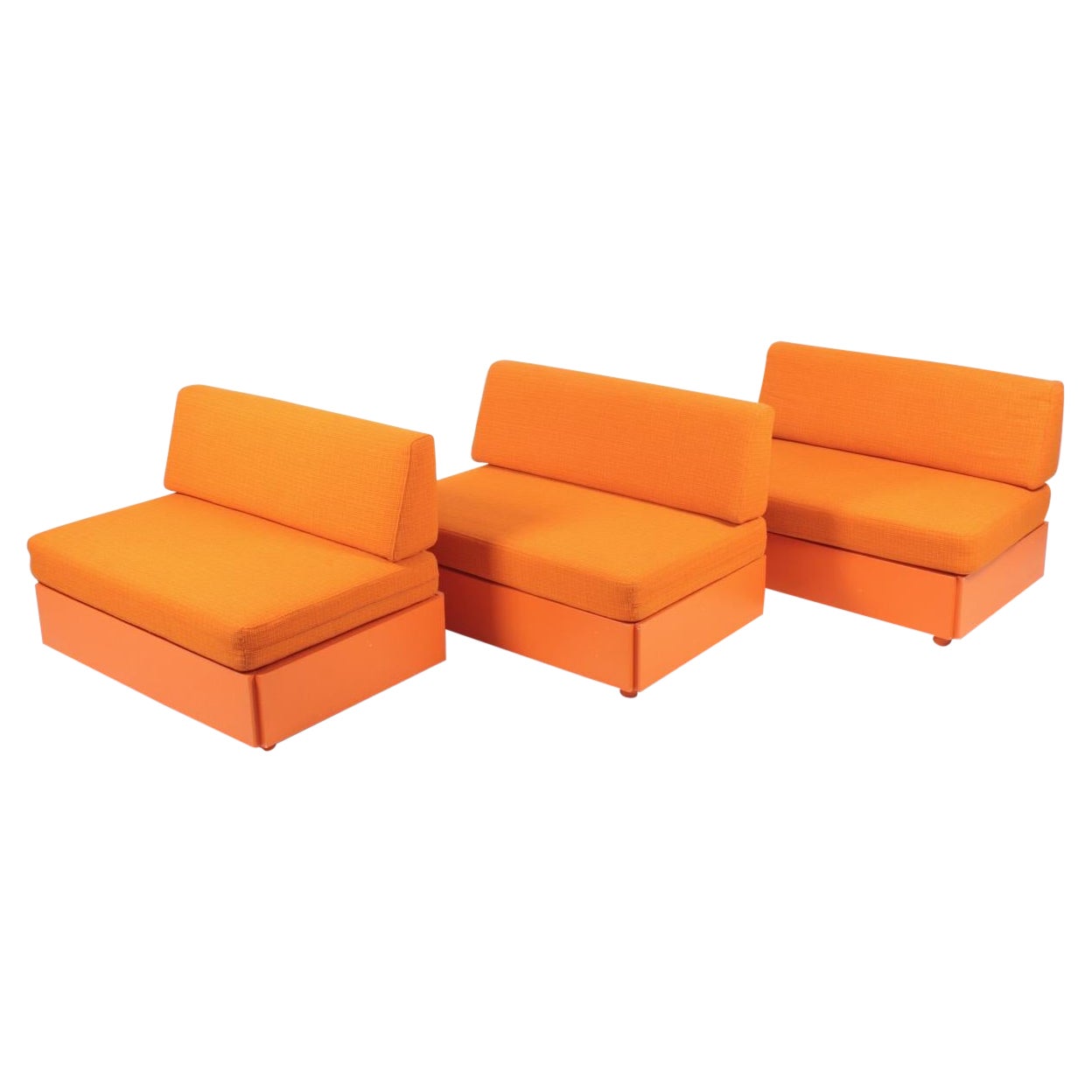 Midcentury Modular Sofa and Bar Table, Designed by Verner Panton, 1970s