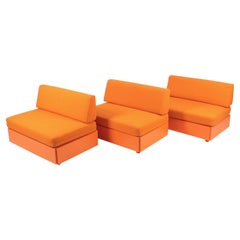 Midcentury Modular Sofa and Bar Table, Designed by Verner Panton, 1970s