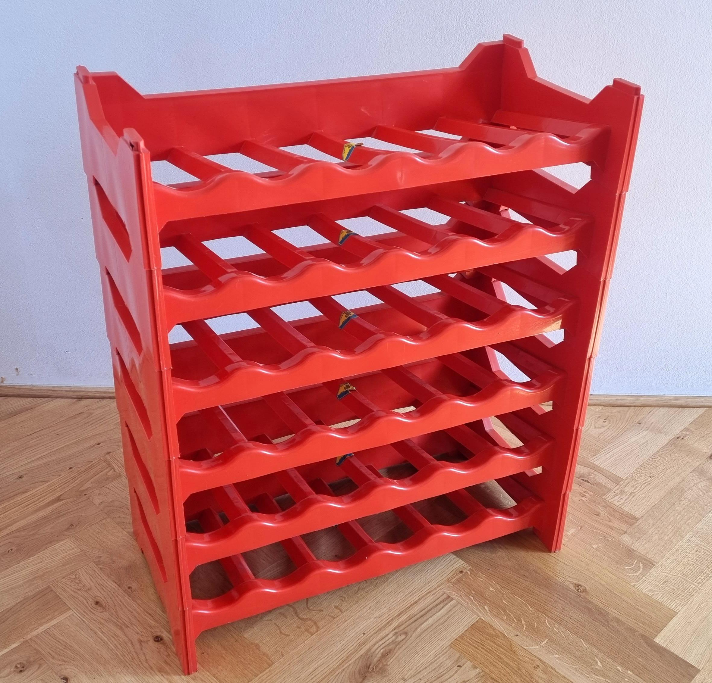 Mid-Century Modern Midcentury Modular Wine Rack or Stand, Italy, 1970s For Sale