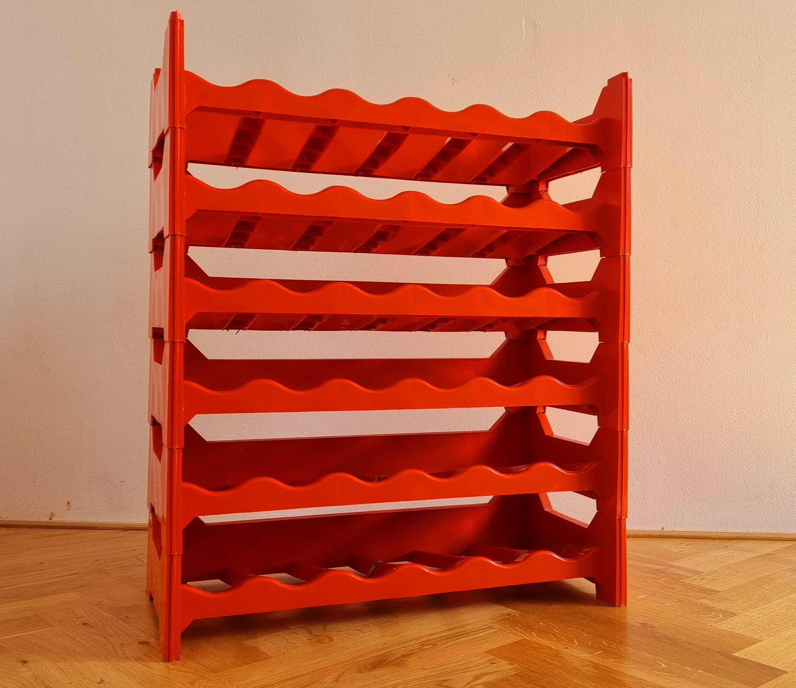 Italian Midcentury Modular Wine Rack or Stand, Italy, 1970s For Sale
