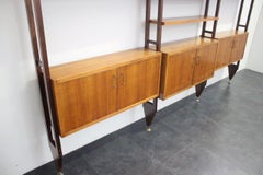 Midcentury Modular Wood Italian Albini's LB7 Style Bookcase, 1960s