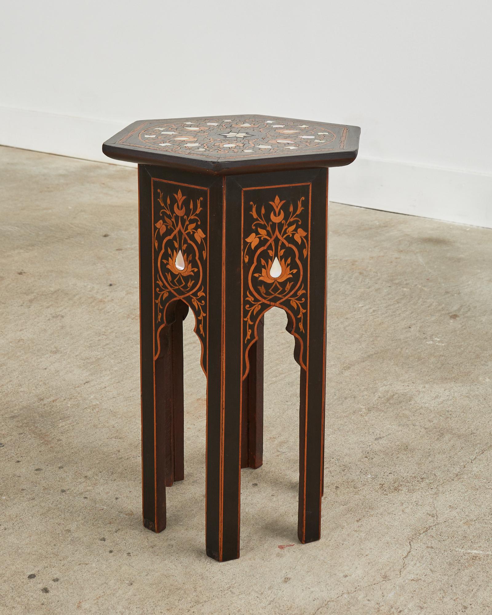 Mid-Century Moorish Moroccan Style Inlaid Drinks Table 3