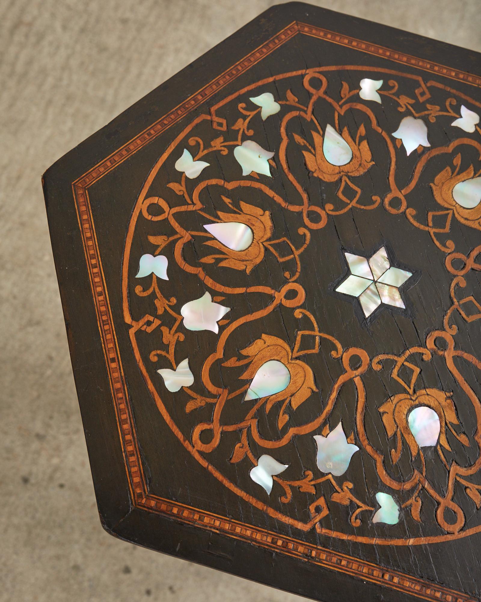 Mid-Century Moorish Moroccan Style Inlaid Drinks Table 7