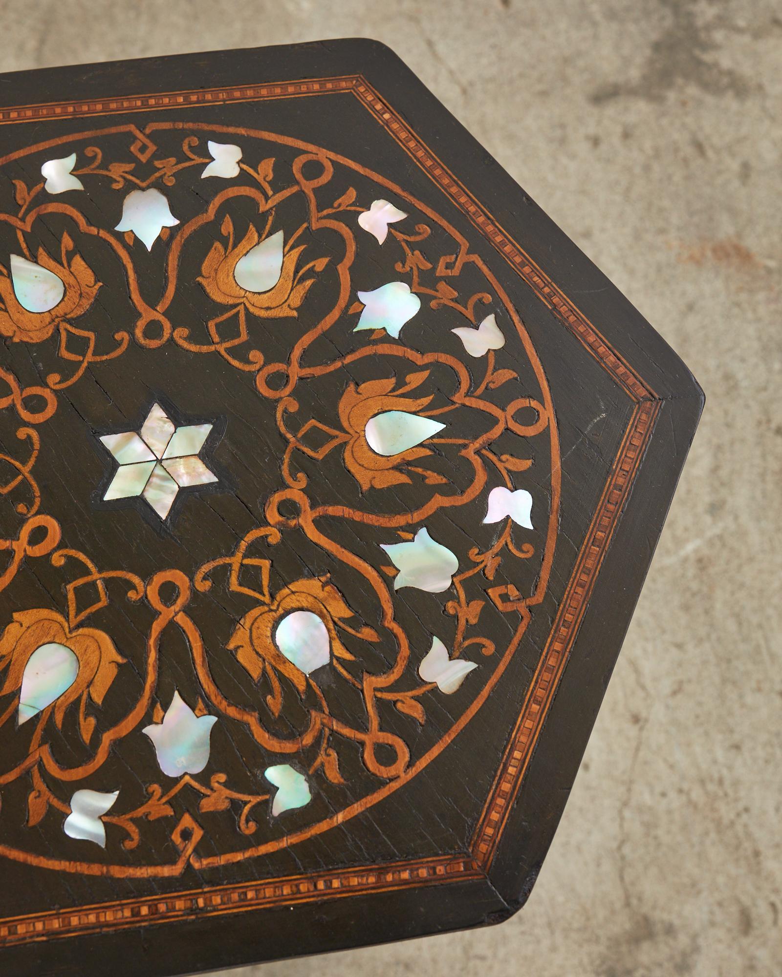 Mid-Century Moorish Moroccan Style Inlaid Drinks Table 8