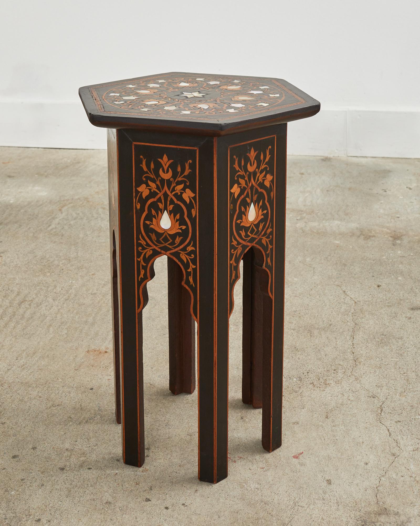 Mid-Century Moorish Moroccan Style Inlaid Drinks Table 9