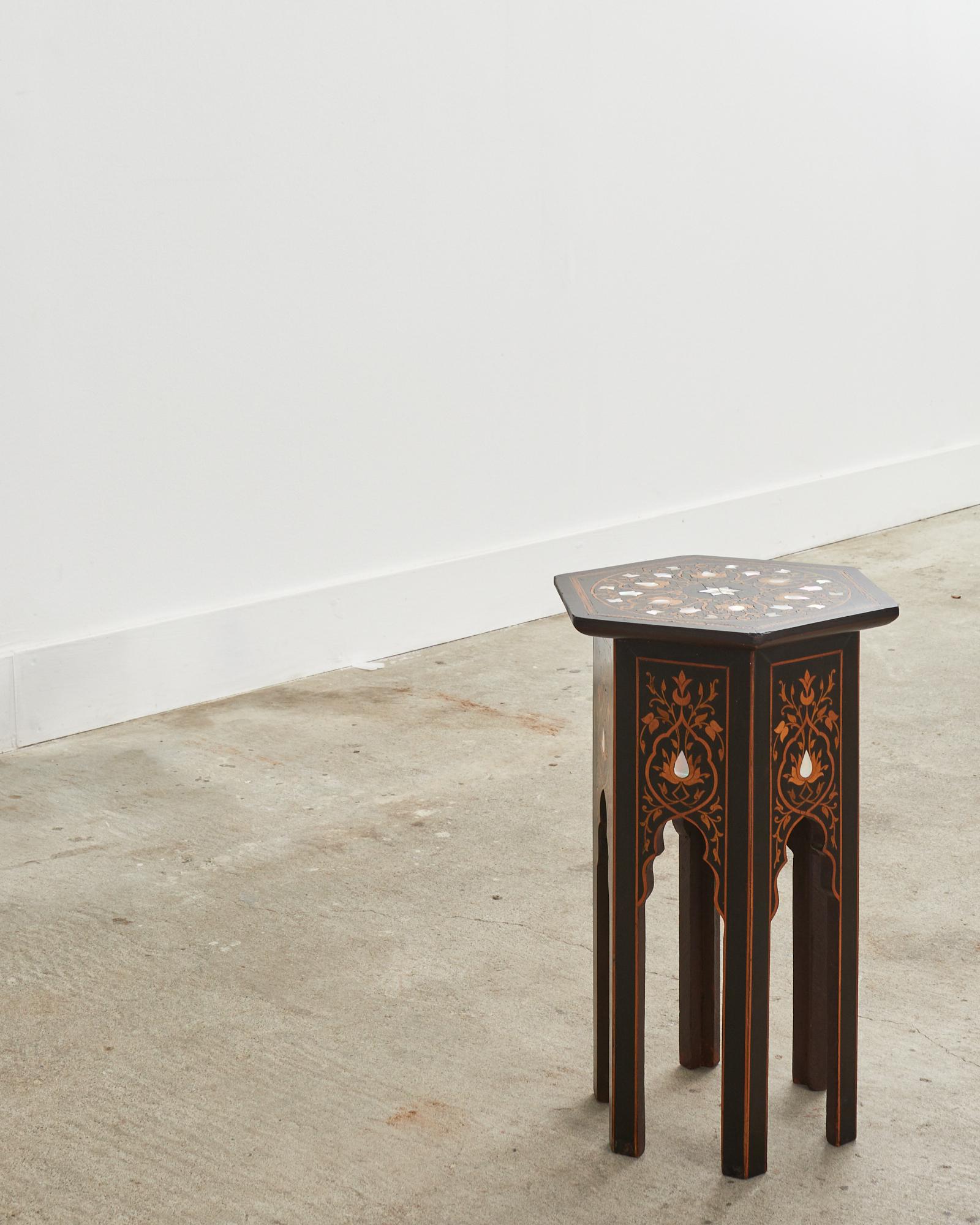 Mid-Century Moorish Moroccan Style Inlaid Drinks Table 11