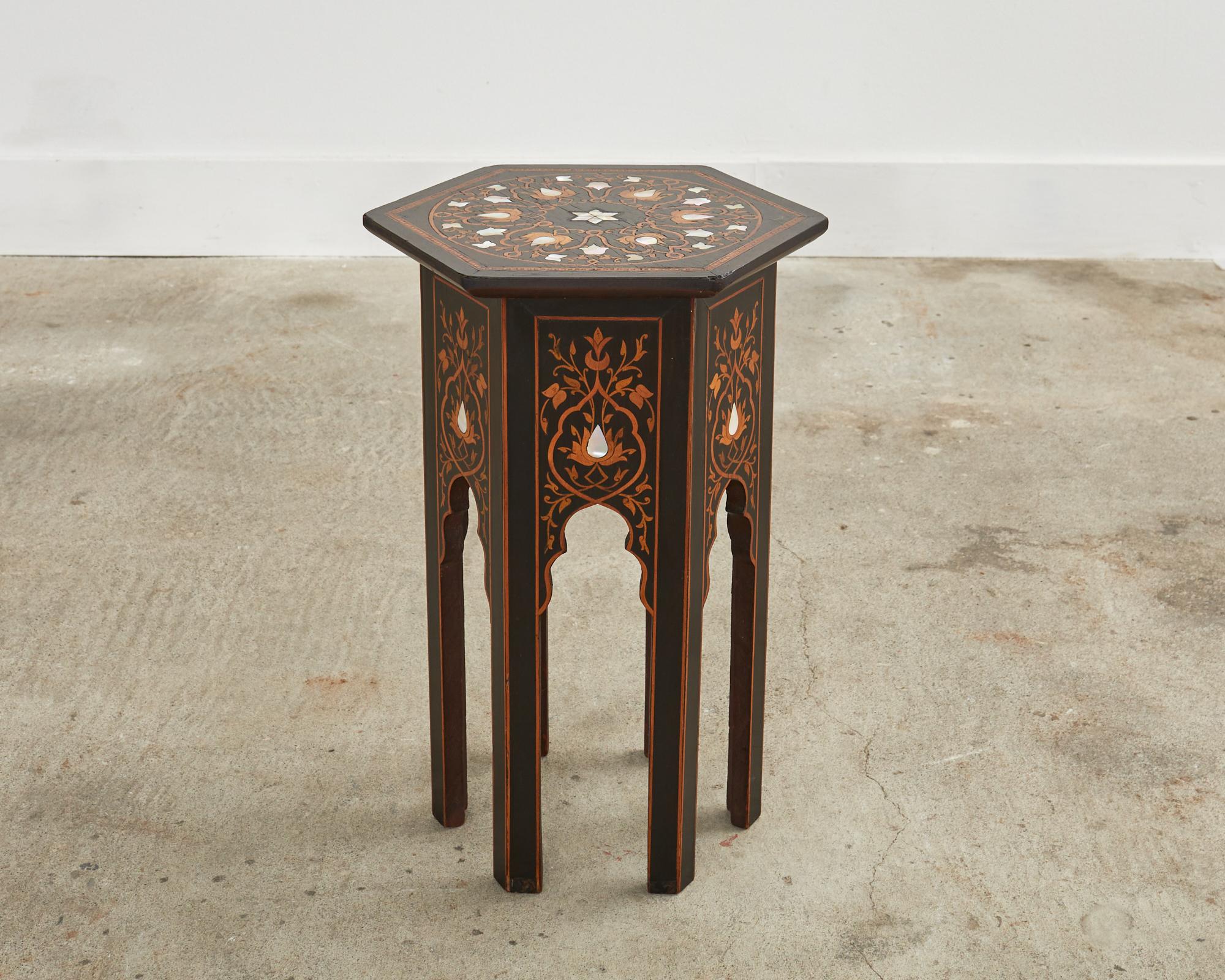 Mid-Century Moorish Moroccan Style Inlaid Drinks Table In Good Condition In Rio Vista, CA