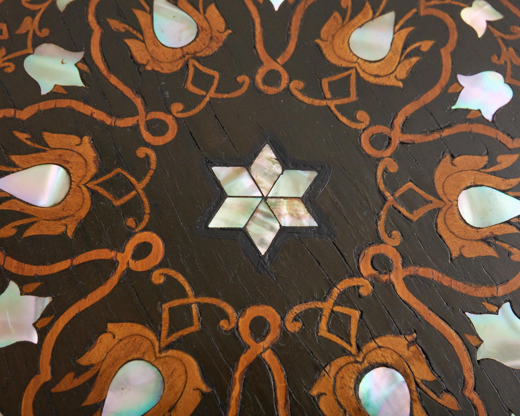 Mother-of-Pearl Mid-Century Moorish Moroccan Style Inlaid Drinks Table