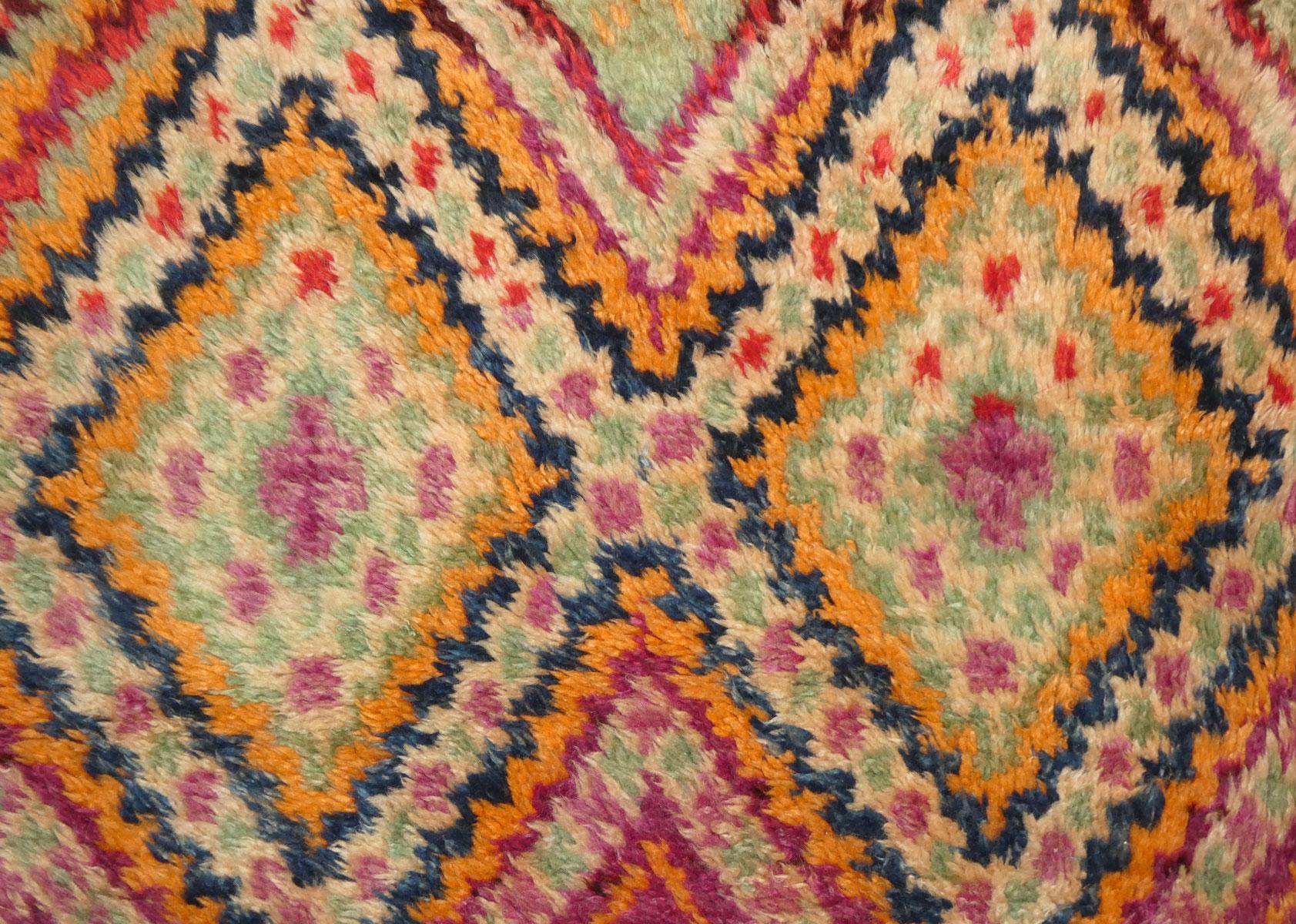 Midcentury Moroccan Beni M'Guild Wool Rug 6'3 x 12' For Sale 3