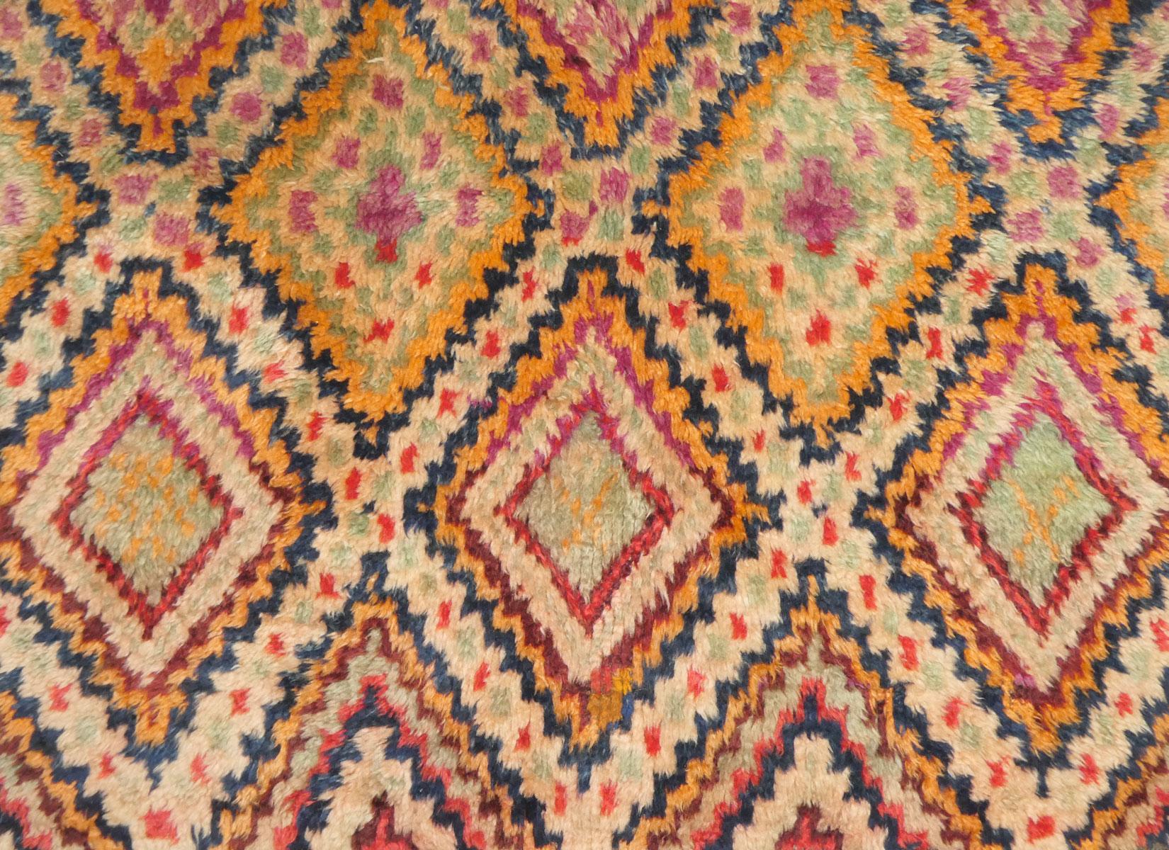 Midcentury Moroccan Beni M'Guild Wool Rug 6'3 x 12' For Sale 4