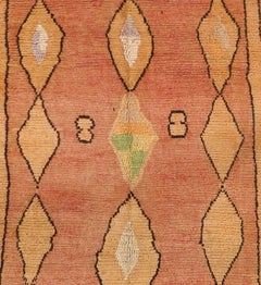 Midcentury Moroccan Boujad Terracotta Rug