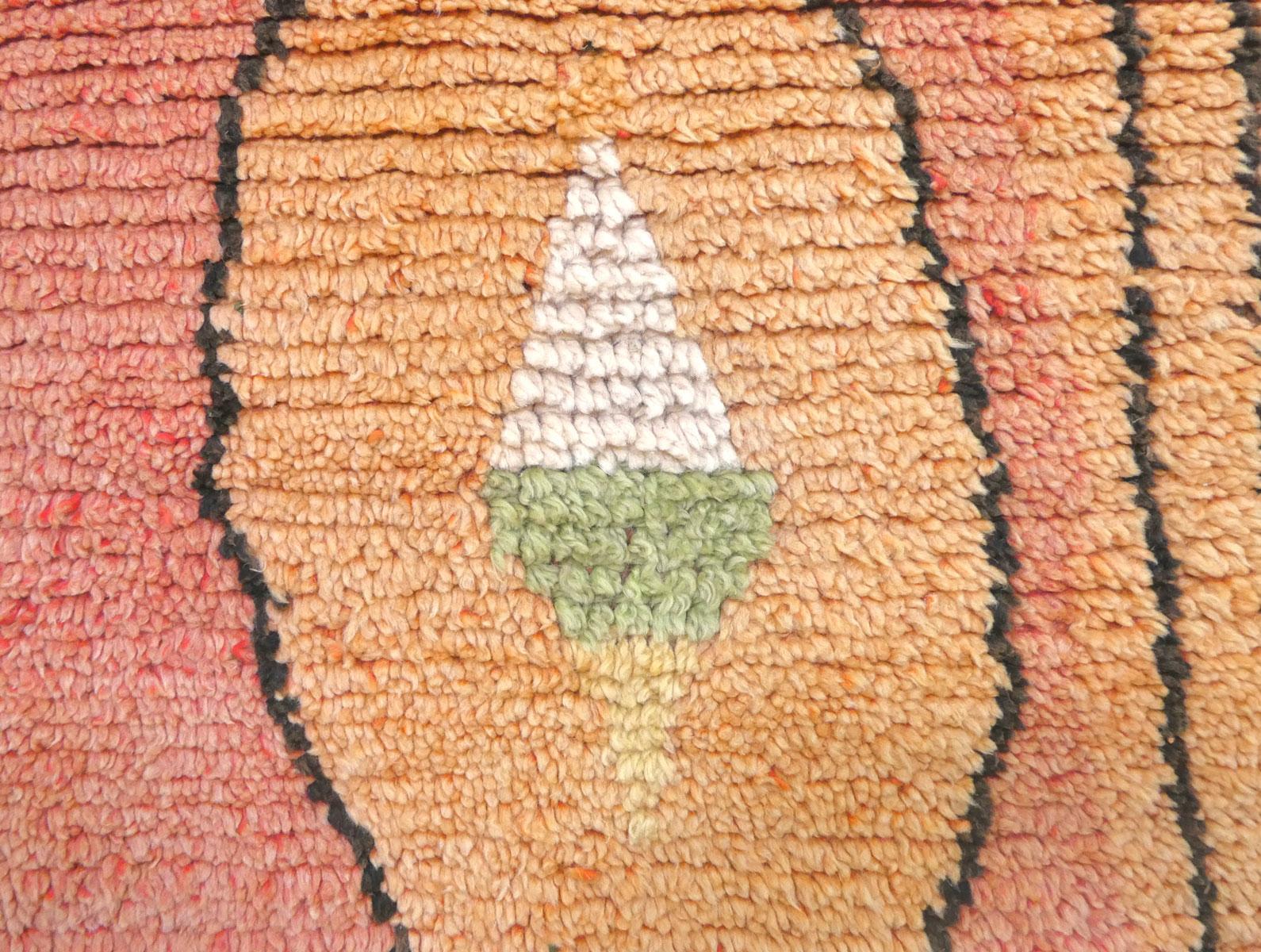 Lana Tappeto in terracotta Boujad marocchino di metà secolo in vendita