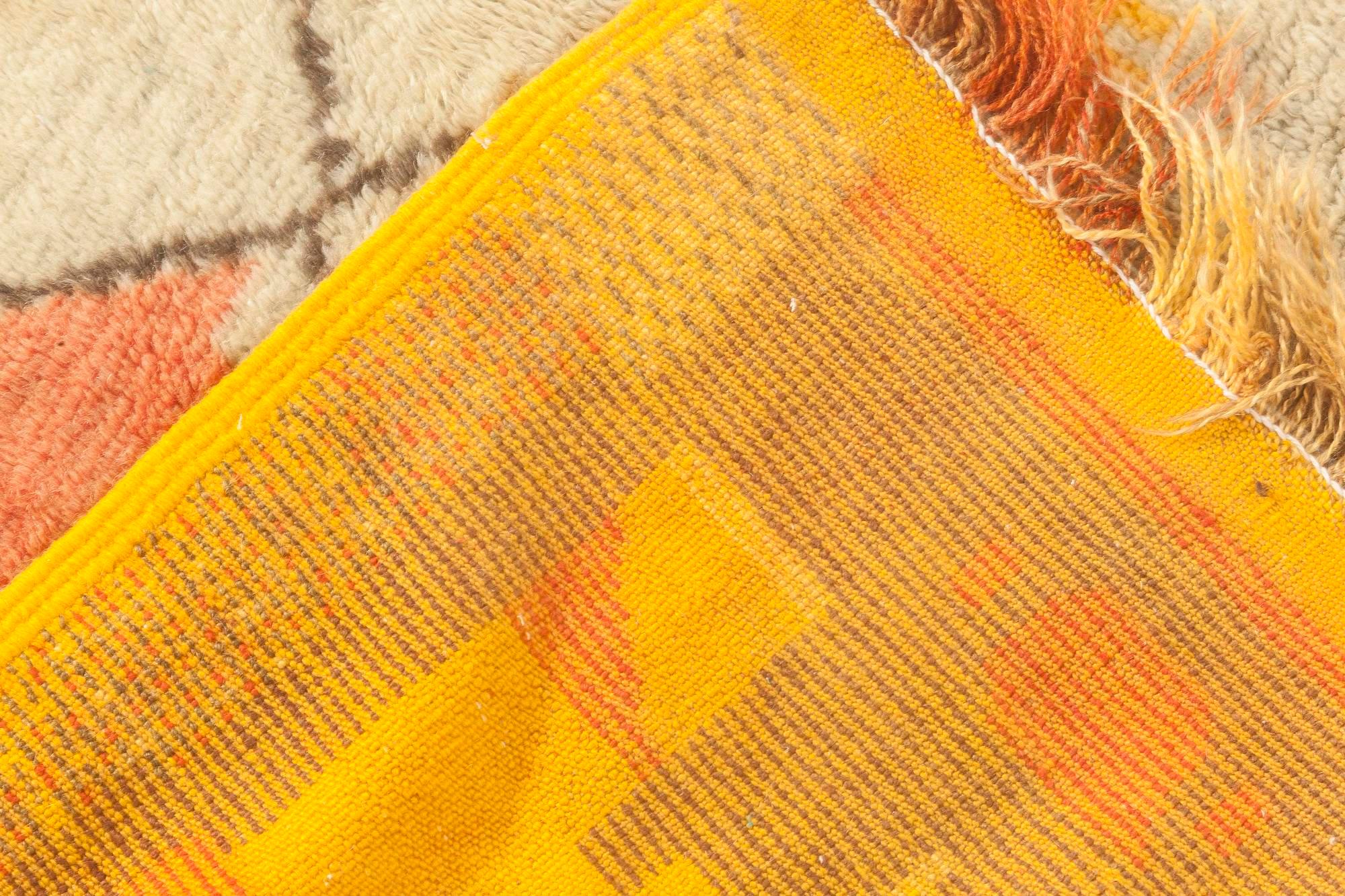 Midcentury Moroccan Handmade Wool Rug For Sale 2